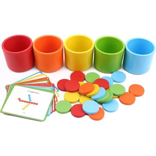Montessori Color Classification And Matching Cup Kids Early Educational Toy For Children Baby Wooden Toys Desk Games