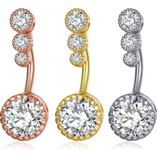1pcs Crystal CZs Belly Button Rings 316L Surgical Steel Navel Rings Belly Piercing Nombril Ombligo Women Men Body Jewelry