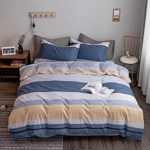 Bed Set Classic Bedding Set 4 sizes Grey Blue Flower Bed Linen Duvet Cover Set Pastoral Bed Sheet AB Side Duvet Cover 2021 New