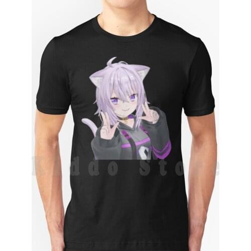 Nekomata Okayu Cool T Shirt Diy Big Size 100% Cotton Hololive Vtuber Anime Hololive Hololive Hololive Inugami Korone Kiryu Coco