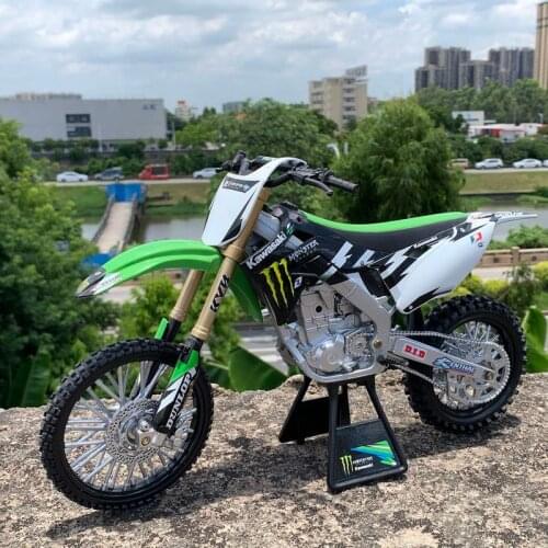 1:6 Diecast Vehicles Kawasaki Cross-country Motorcycle Alloy Collection Ornaments Model Car Gifts for Children