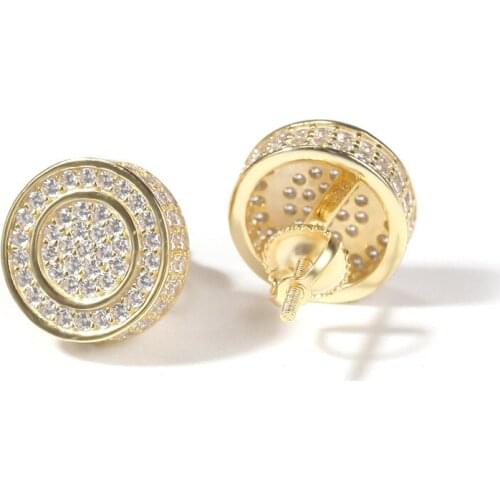 Hip Hop Mens Concentric Circle Stud Earrings All-match Fashion Earrings