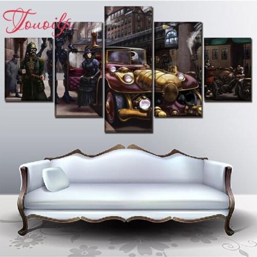 TOUOILP 5D DIY Full Square&round 5pcs car motorcycle Diamond Painting Combination diamond Embroidery Mosaic Home Decor painting