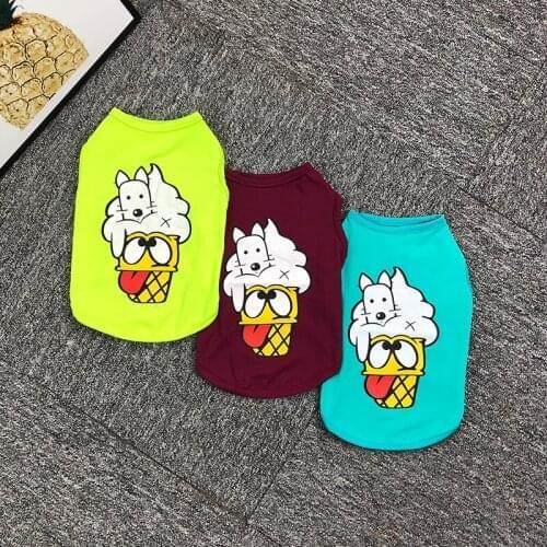 Small Dog Clothing Spring Summer Cartoon Pet Dog Vest Summer Clothes for Dogs Pets Cotton Dog Coat for French Bulldog Chihuahua