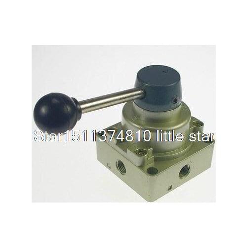 4 port 3 pos 1/4" BSPT Hand Operated Pneumatic Valve Rotary Manual Control x 1