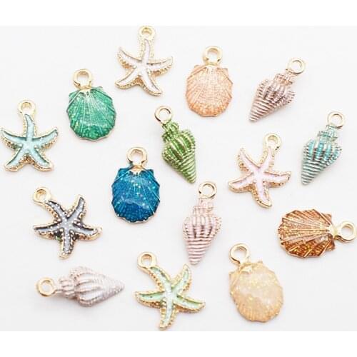 13 /15/pcs / set Cute Colorful Seashell Ocean Pendant Shell Pendant Handmade Making Accessories Handicraft Or Decoratio Hot Sell