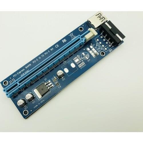 50pcs 006C Riser 60cm 1x to 16x USB 3.0 PCI-E Extender PCIe Riser Card SATA to 4Pin IDE Molex Power Supply for BTC Miner Mining