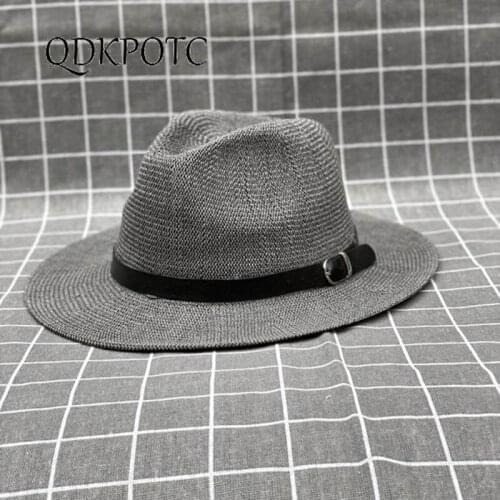 2021 Cap Summer Men Women New Straw Fedoras Casual Fashion Outdoor Sandy Beach Vacation Sun Protection Shading Sun Hats QDKPOTC