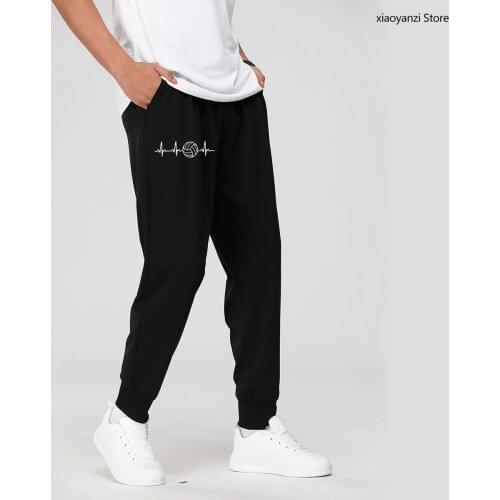 Spring Autumn Funny Men Women Love Volleyballer Gift Sweatpants Unisex Long Pants Clothing Fitness Trousers OT-807
