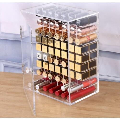 Lipstick Drawer Basket Plastic Storage Box Dress Table Makeup Divided Cabinet Dustproof Transparent Acrylic Lattice Tidy Holder