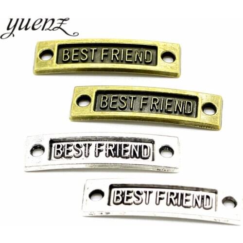 YuenZ 7pcs Metal Alphabet Letters Best friend Charms for Jewelry Making Diy Hand Made Accessories 35*10mm S203