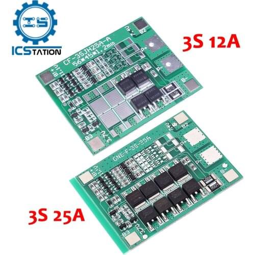 3S 12A 25A Li-ion Lithium Battery Charger Protection Board 18650 BMS For Drill Motor 11.1V 12.6V Enhance Balance