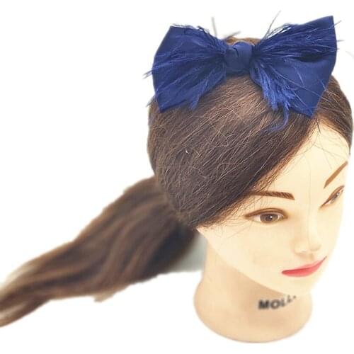 2021 new fashion Women Girls Hair Clip Bow hair with feather clip Claws Solid Color Accessories Hairpin Large