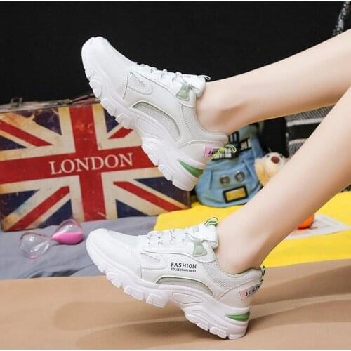 Ladies sneakers women 2021 summer mesh breathable sneakers new womens trendy platform shoes student running casual shoes women