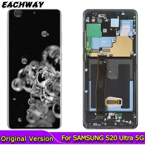 100% Original 6.9'' Amoled S20 Ultra 5G Display For Samsung Galaxy S20 Ultra G988 G988F G988B G988U LCD Touch Screen Repair Part