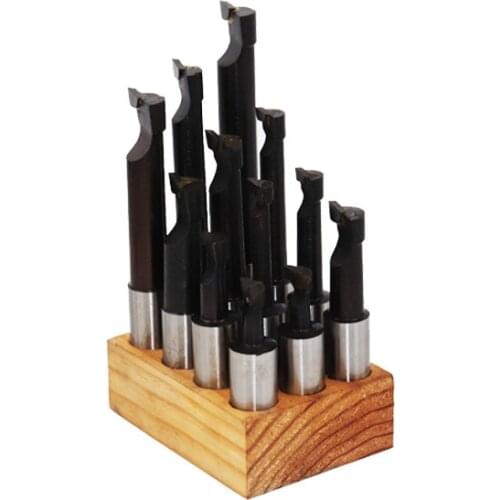 18mm 12PCS Hard Alloy Shank Boring Bar Boring Cutter Set Carbide Tipped Bars For 3 Inch75mm Boring Head