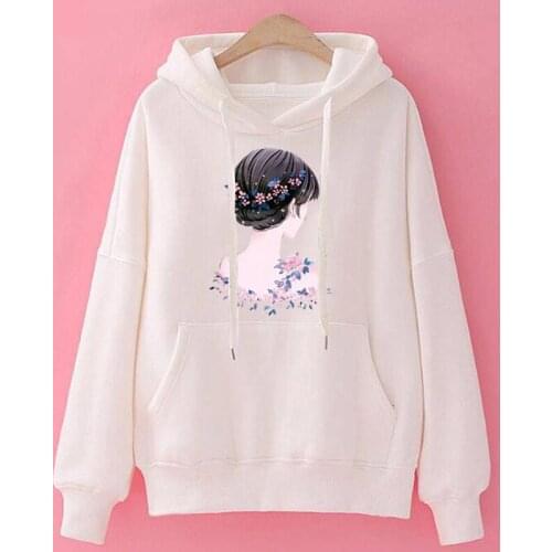 2019 Pullover Japanese Streetwear Pink Kawaii Winter Long Sleeve Pocket Hoodie Women Sweatshirt Print Shirts Tracksuits Poleron
