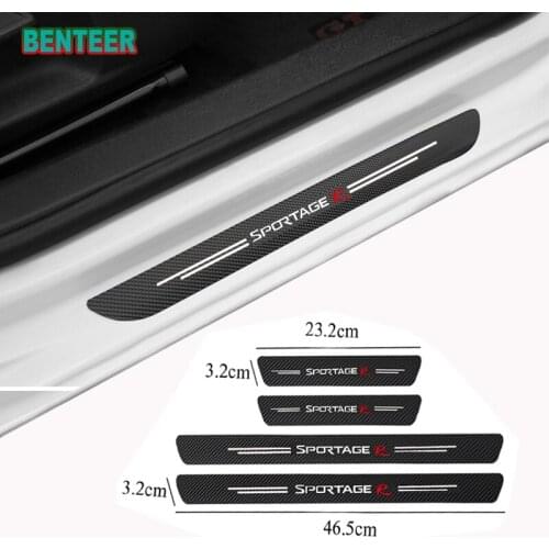 4pcs/lot NEW Carbon Fiber Car Door Sills Protector Stickers For Kia sportage R