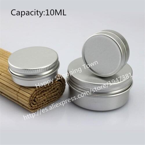 50pcs/lot 10G Aluminum Jar 10cc metal Cosmetic Packaging Container 1/3oz professional cosmetics container
