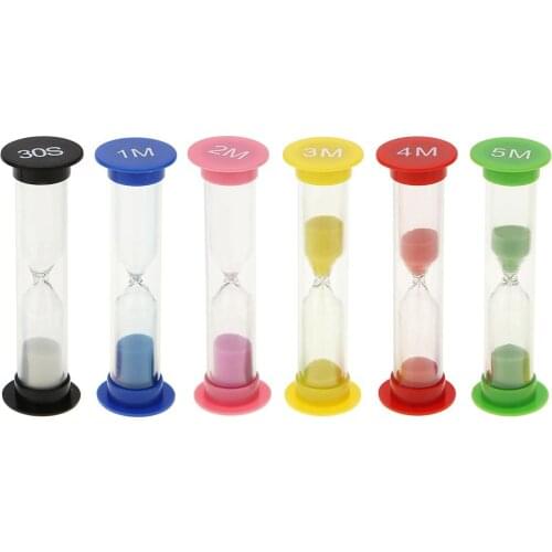 6pcs 30s/1min/2min/3min/4min/5min Hourglass Kids Toys Gift Sand Clock Timer Kids Toys Gift Sand Clock Timer Decorations