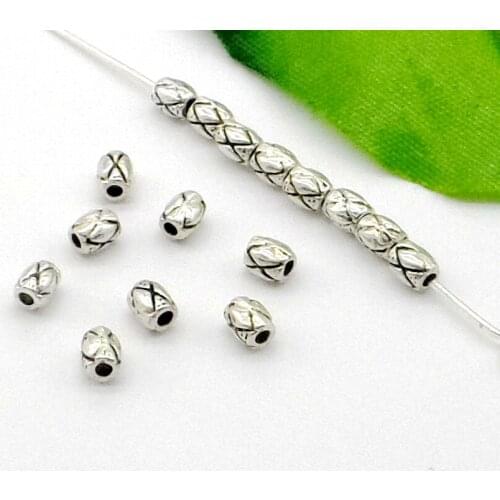 Free Ship 1000Pcs Tibetan Silver Spacer Beads For Jewelry Making 3x4mm