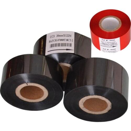 Black Width 25mm length 100m hot foil stamping machine ink printing rolls for packing bags