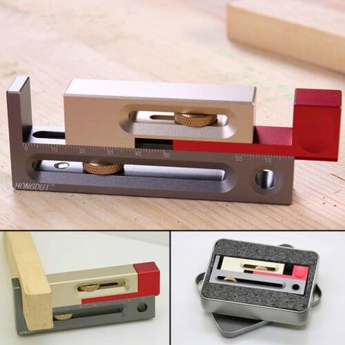 Woodworking Gap Gauge Regulator Aluminum Alloy Measuring Block Line Ruler Sawtooth Ruler Marking Gap Gauge Measuring Tool