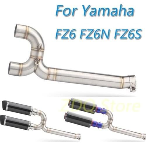 Motorcycle Exhaust Muffler Escape Middle Pipe Connection Tube Full System Slip On Racing For Yamaha FZ6N FZ6S FZ-6N FZ-6S FZ6
