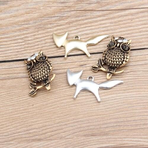 Quality Charms Gift Enamels Metal Fox Enamel Charms Owl Rope Buckle Alloy Pendant DIY Bracelet Necklace Earrings Jewelry Accesso