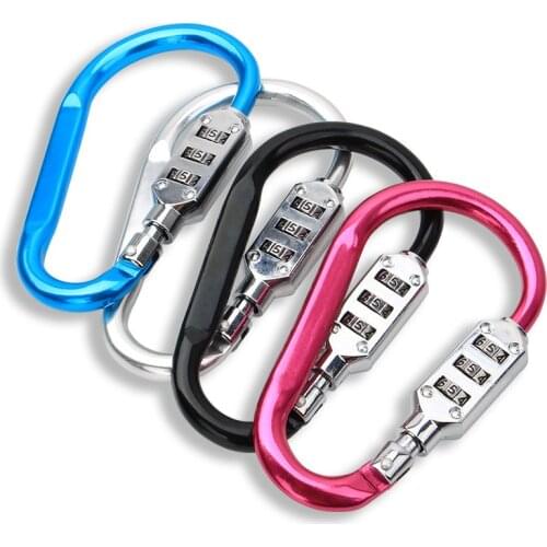 Snap hook for bag Combination Lock Bottle Hook Buckle carabiner Padlock for travel Camping Hiking Security Hardware