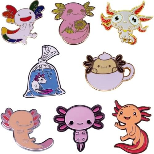 Cute Axolotl Pins Badge Magical Sea Creature Brooch