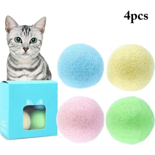 4Pcs Cat Play Balls Funny Kitten Ball Toy Cat Chase Ball With Bell Pet Interactive Toys Pet Supplies Pet Accessories Set