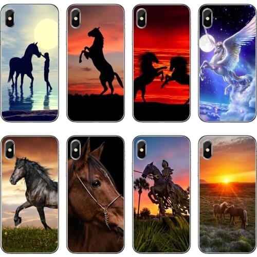 Sunset Horse Tree Birds soft cover case For Samsung Galaxy J8 J7 J5 Prime pro J3 A3 A5 A7 2018 2017 2016
