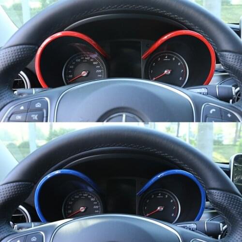 Red/Blue Car Dashboard Monitor Frame Trim DIY Stickers For Mercedes Benz C Class Coupe W205 GLC260 GLC300 2015-2019 AMG