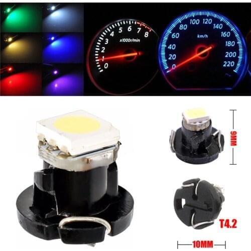 New 10Pcs T3 T4.2 1210 3528 T4.7 5050 1 SMD LED DC12V Car Instrument Light Auto Dashboard Dash Lamp Cluster Bulbs 6 Color#294302