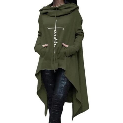 Autumn Fashion Irregular Hem Cloak Long Women Hoodies Plus Size 5XL Letter EmbroideredPullover Female Casual Sweatshirt