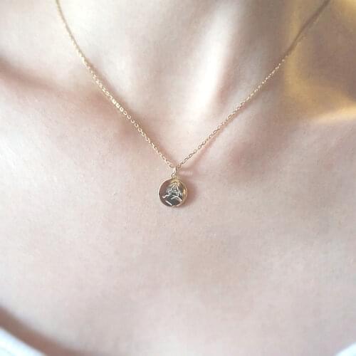 Cartoon Human Head Abstract 925 Silver Coin Necklace with Personalized Wild Clavicle Chain for Female Party Gifts