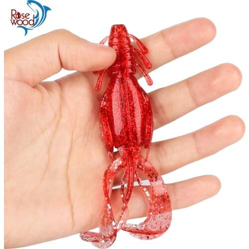 RoseWood 5Pcs/lot Soft Craw Lure Artificial Silicone Worm Lures 10.3cm 10.4g Saltwater Shrimp Fishing Lure Wobbler Baits