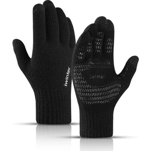 Winter Gloves For Men Thick Touch Screen Windproof No-Slip Elastic Gloves Cycling Fluff Skin-friendly Warm Gloves For The Cold