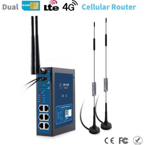 Industrial 4G Multi Cellular Router Dual SIM LTE Card Slot Secure Wireless Connectivity Router DIN-Rail Install for M2M IoT APP