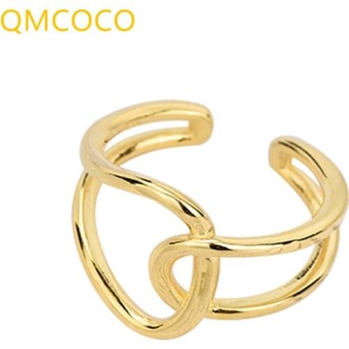 QMCOCO 925 Sterling Silver Classic Fashion Cross Ring Female Cool Design Index Finger Handmade Jewelry Gift