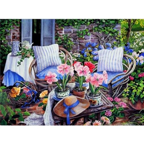 Sale diamond embroidery garden flower diamond painting full diamond mosaic picture of rhinestones cross-stitch home decoration