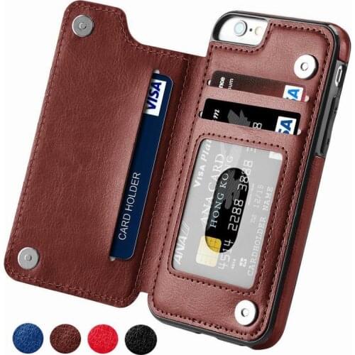 Luxury Slim Fit Premium Leather Cover For iPhone 11 12 mini Pro XR XS Max X 6 6s 7 8 Plus Wallet Card Slots Shockproof Flip Case