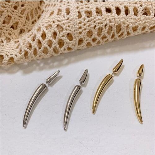 Hip Hop Earrings For Women 2020 New Fashion Design Cool Charms Personality Horn Stud Earring Ladies Ear Cuff Jewelry Gift