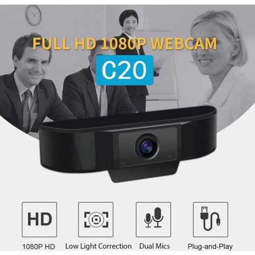 Widescreen Video Work Home Accessories HD 1080P 2MP Webcam Plug n Play Video Auto Focus USB PC Computer Camera with MIC