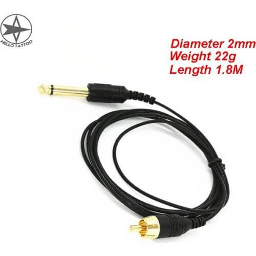 1.8M Tattoo RCA Cord Tattoo Machine Hook Line Clip Cord φ2mm Durable Tattoo Pen Cable Cord Accessory Tattoo Pen Power Supply