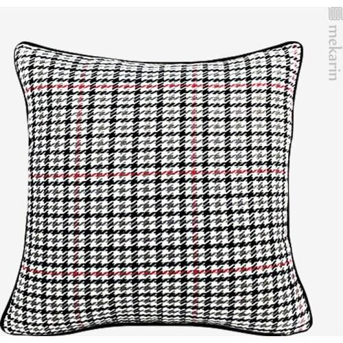 Nordic model room living room pillow hotel sofa pillow houndstooth multicolor stitching cushion bedroom bedside cushion