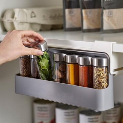 Kitchen Organizer Kitchen Storage Rack Spice Rack Seasoning Bottle Under-Shelf Desk Drawer Hidden Storage