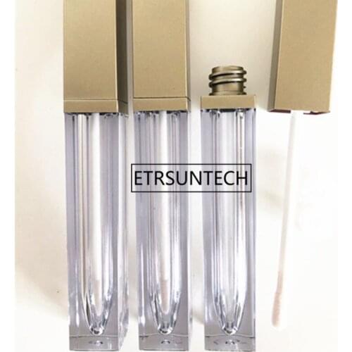 Lip gloss tube 6ML round plastic tube refillable cosmetic container Clear Lip gloss container F1305