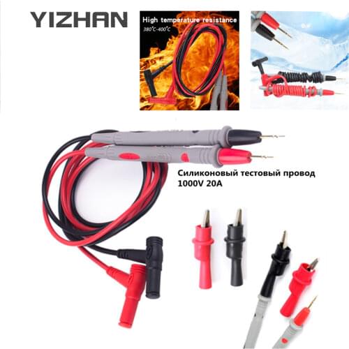 Universal Digital 1000V 20A Thin Tip Silicone Needle Multimeter Multi Meter Test Lead Probe Wire Pen Cable Multimeter Tester